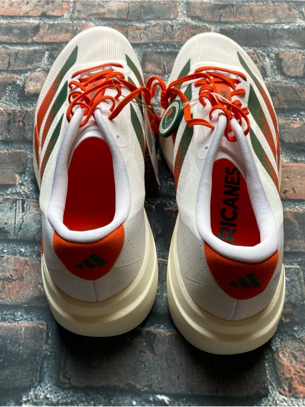 NEW Adidas EVO SL Miami Hurricanes Running Shoes Men's JQ2148 Size 11.5 (No Box)